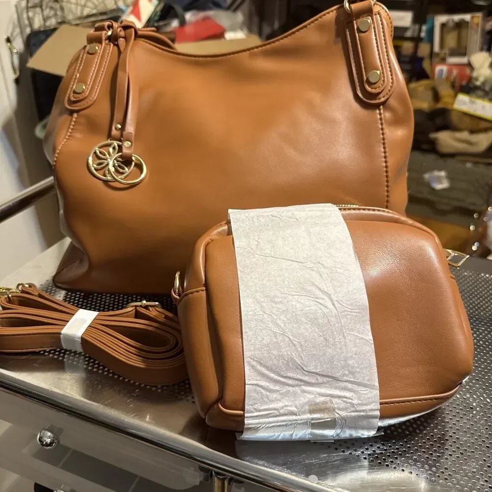 AseiTaku Trendy Designer 2Pcs Set Tote Bag and Crossbody Purse for Women
